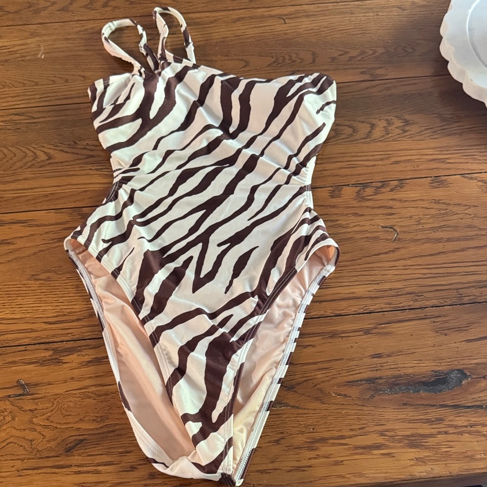 Swimsuits For All Brown and Cream Zebra One-Piece Swimsuit